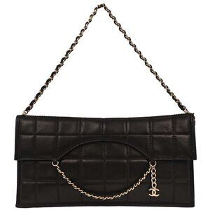 Chanel Black Lambskin Choco Bar Chain Handbag 177665